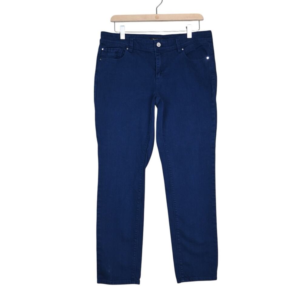 WHBM Womens 10 Navy Blue Slim Ankle Jean